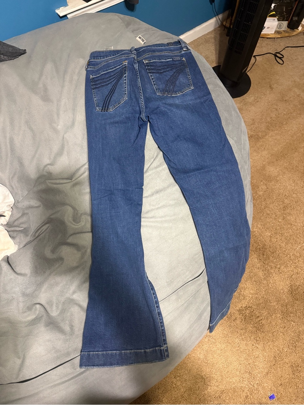 7 For All Mankind Women's Dark Blue Flare Jeans